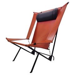 Deltaplano Armchair by Carli/Corona for Fasem, Metal and Leather, Italy, 1980s