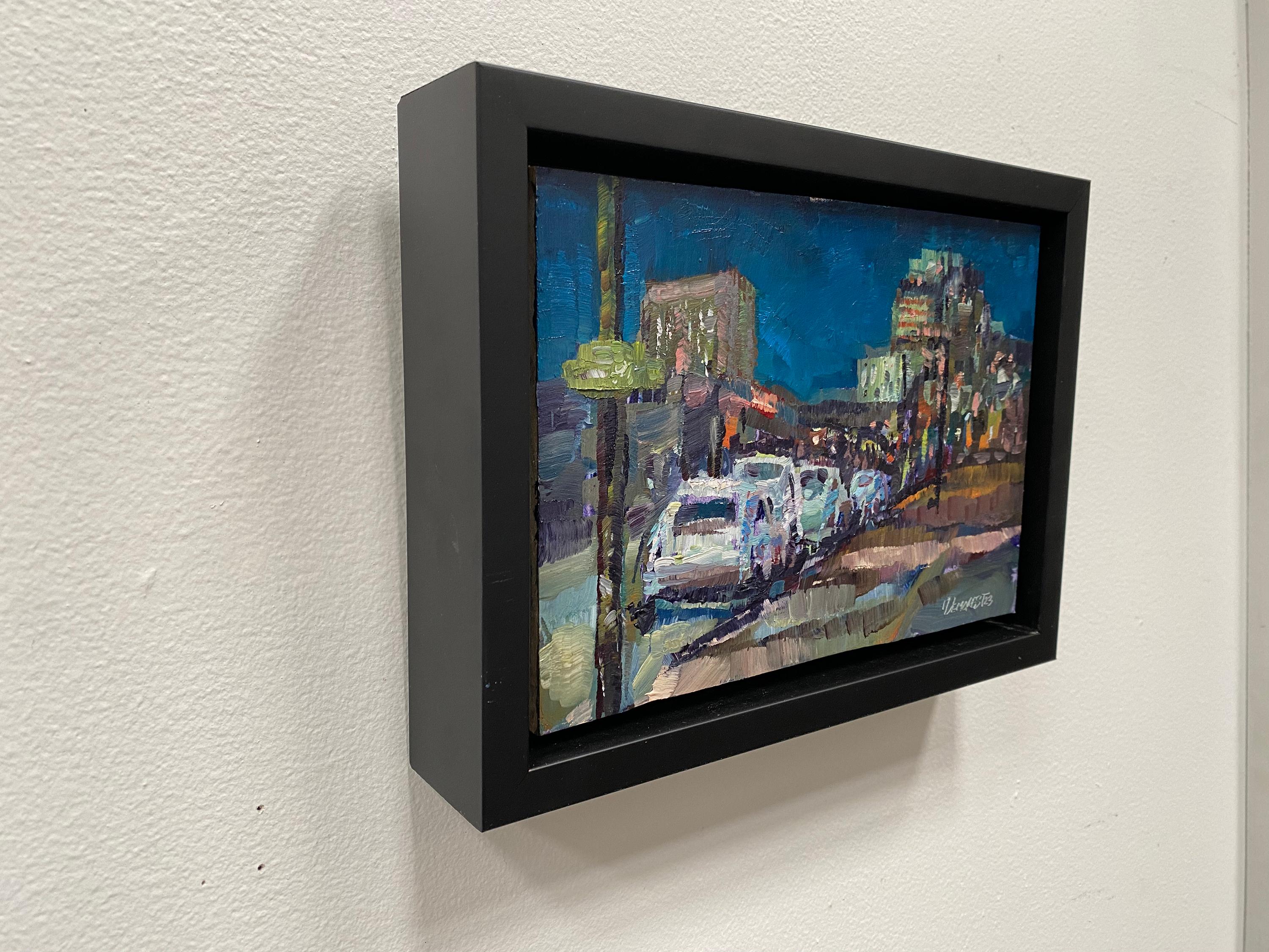 „31st and Larimer Nocturne“ (2023) von Delton Demarest, Original-Ölgemälde im Angebot 1