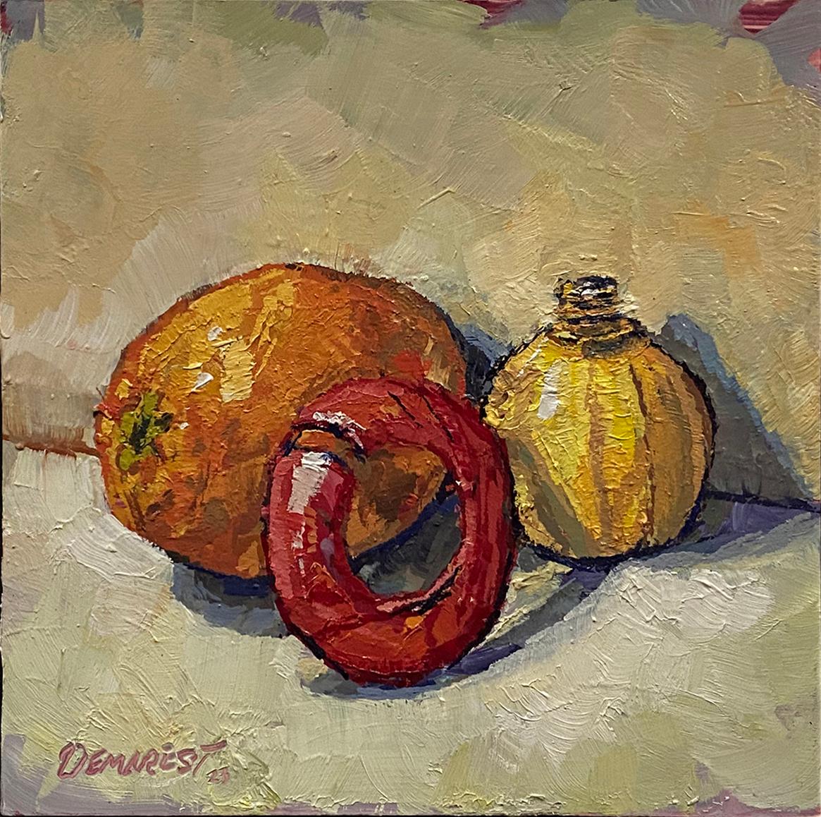 Delton Demarests "Analagous Orange, Lime Juice, & Madrid Can Wring" (2023) ist ein Original-Stillleben in Öl.

Delton Demarest ist seit vielen Jahren in der freiberuflichen Branche tätig. Zu seinen aktuellen und früheren Kunden gehören Red Bull,