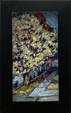 "Crab Apple Tree Nocturne" (2025), Original Impressionist Landscape Oil Painting
