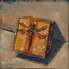 "Dragonfly in Resin" (2023) by Delton Demarest, Original Oil Painting