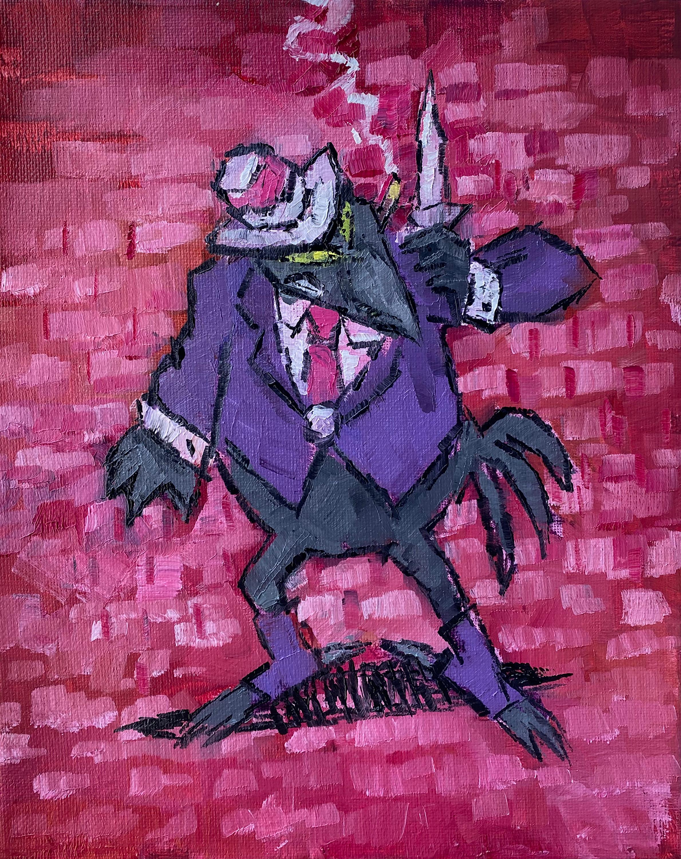 „Duke the Crow“ (2024) von Delton Demarest, Original-Ölgemälde