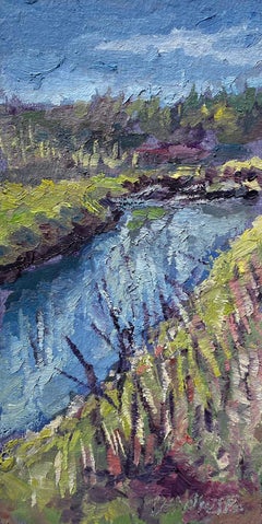 "Highline Canal 2" (2025), Original impressionistisches Ölgemälde einer westlichen Landschaft