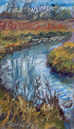 "Highline Canal" (2025), Original Impressionist Landscape Oil Painting
