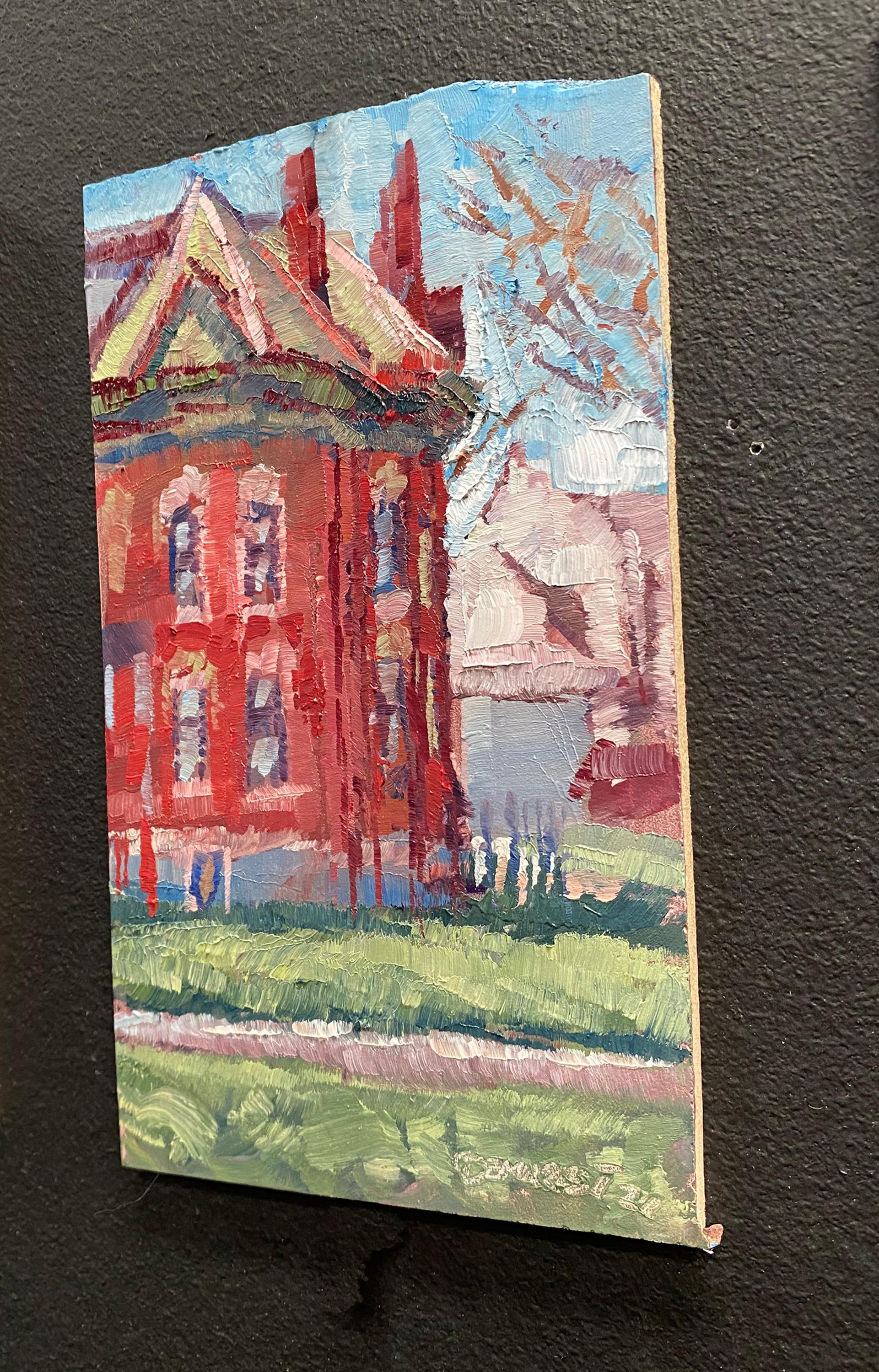 „Historic Gebhard Mansion“ (2024) von Delton Demarest, Original-Ölgemälde im Angebot 1