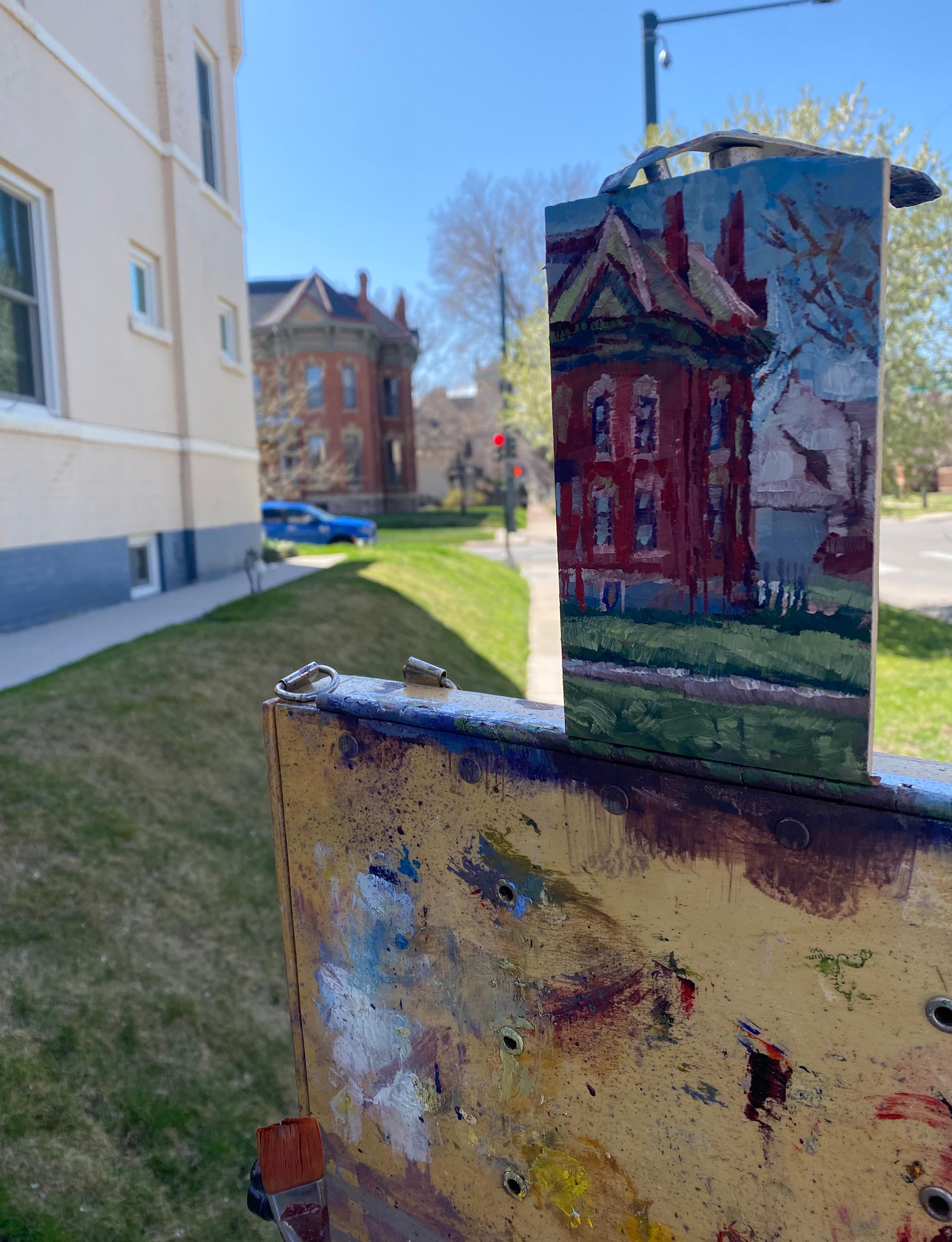 „Historic Gebhard Mansion“ (2024) von Delton Demarest, Original-Ölgemälde im Angebot 3
