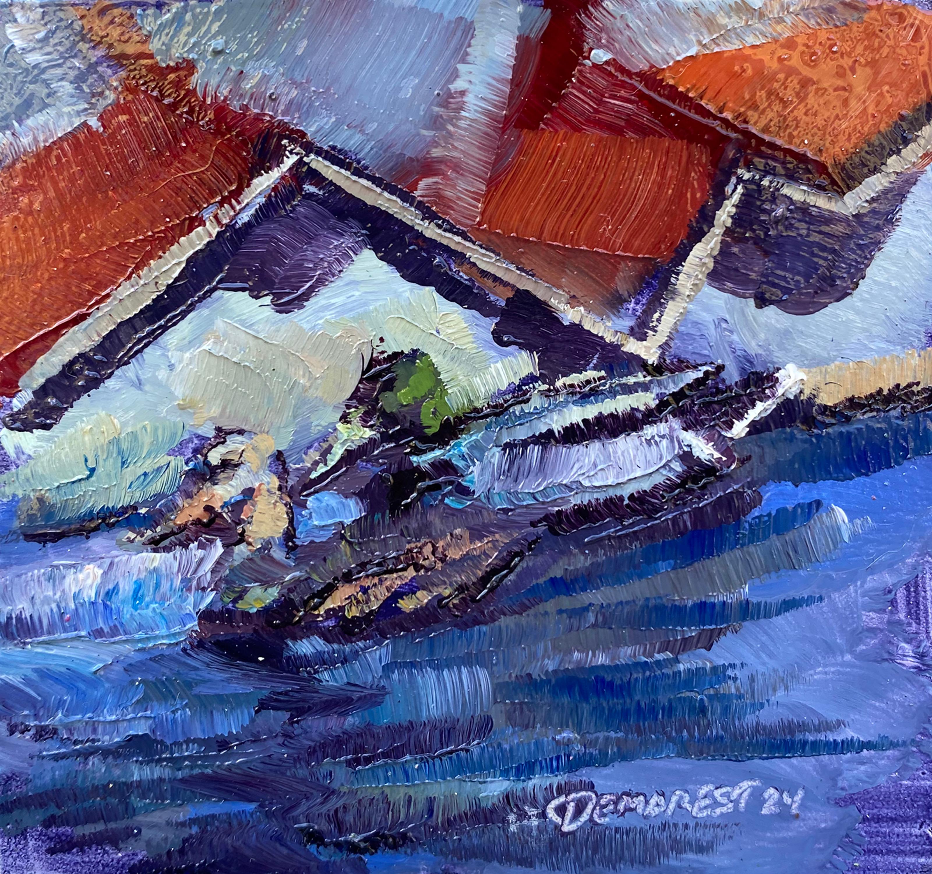 „Mallards with Purge“ (2024) von Delton Demarest, Original-Ölgemälde