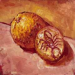 "Naranja monocromática y escorpión" (2023) de Delton Demarest, Pintura al óleo
