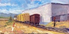 "Trackside 2" (2023) di Delton Demarest, dipinto a olio originale