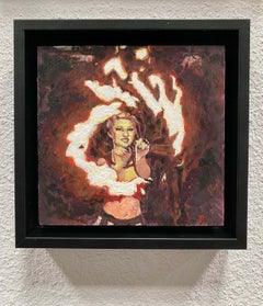 "Vera Fire Dancer" - Original Mixed Media Painting