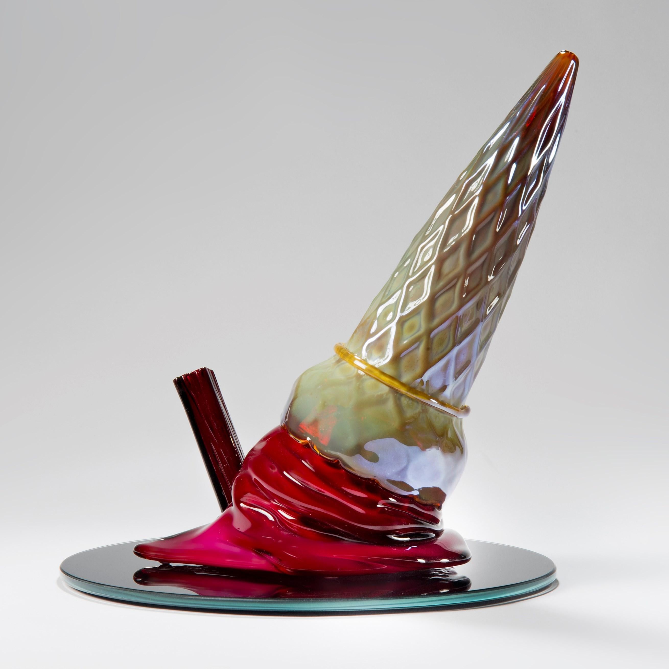 Organic Modern  Delusione with Flake in Gold & Raspberry by Bethany Wood & Elliot Walker For Sale