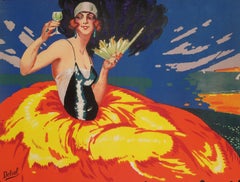 Delval, Original-Vintage-Poster, Fap Anis, Pastis, Gaby Deslys, Alcohol, 1925