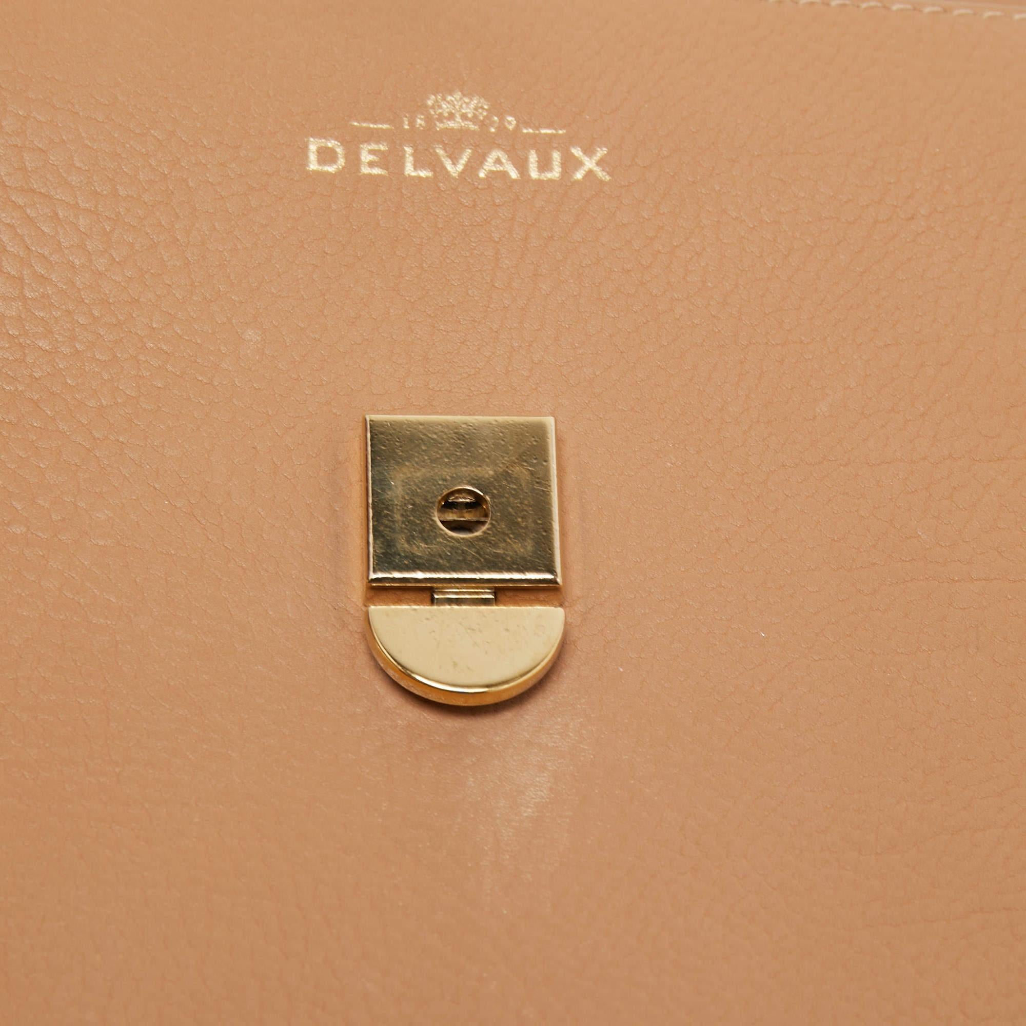 Delvaux Beige Leather Tempete GM Top Handle Bag 14