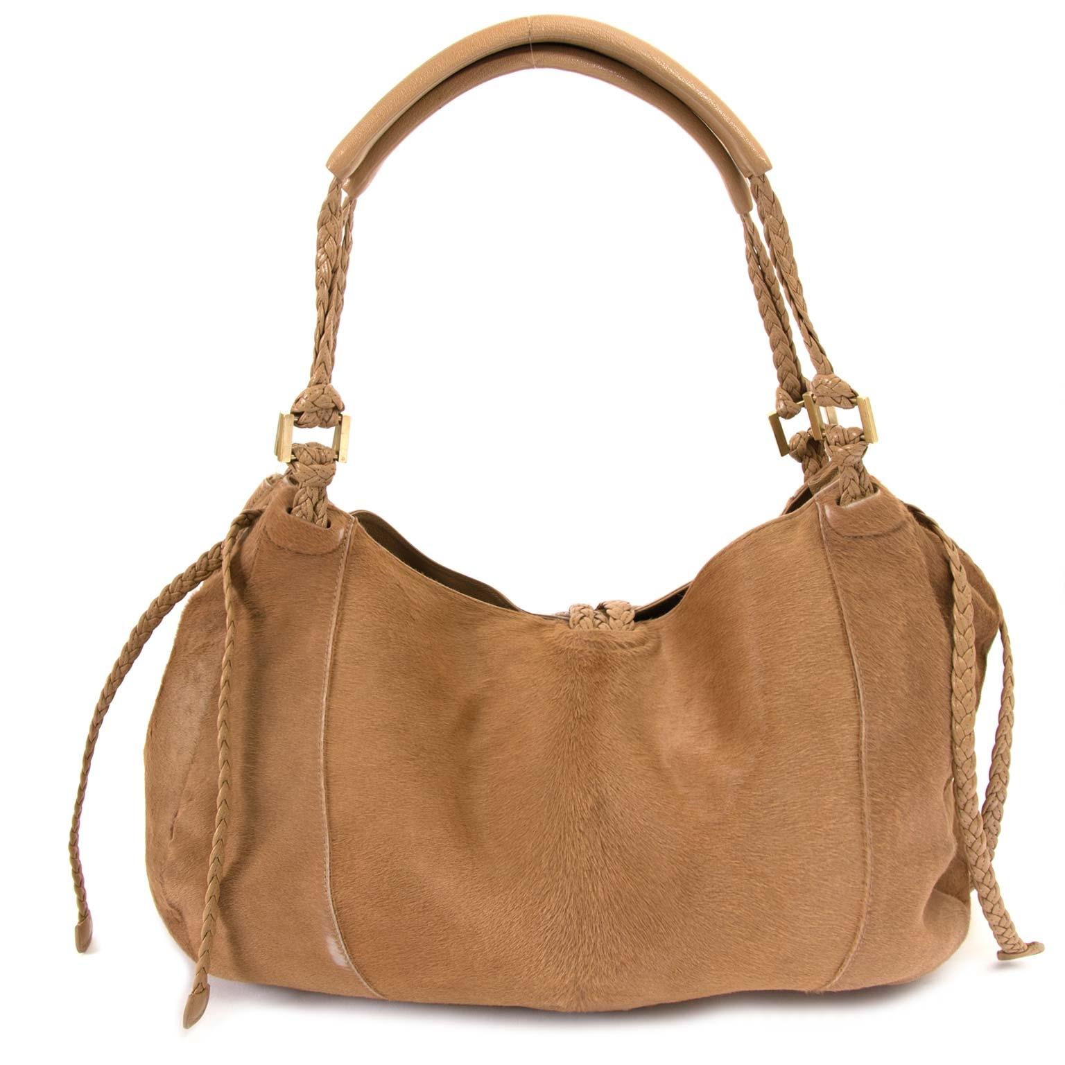 Women's Delvaux Beige Ponyhair Colette GM Bag
