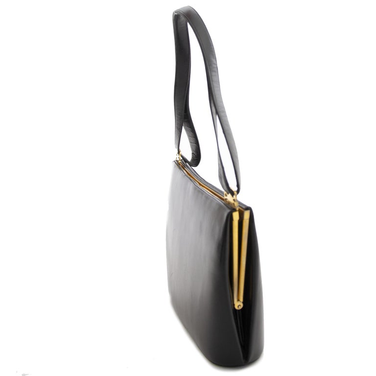 Delvaux Black Boxcalf Evening Bag For Sale at 1stDibs
