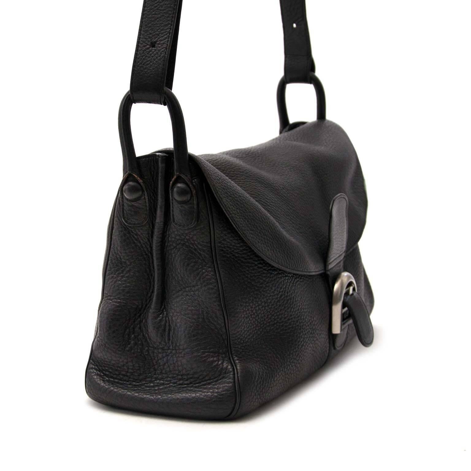 Delvaux Black Brillant Besace Shoulder Bag In Good Condition In Antwerp, BE