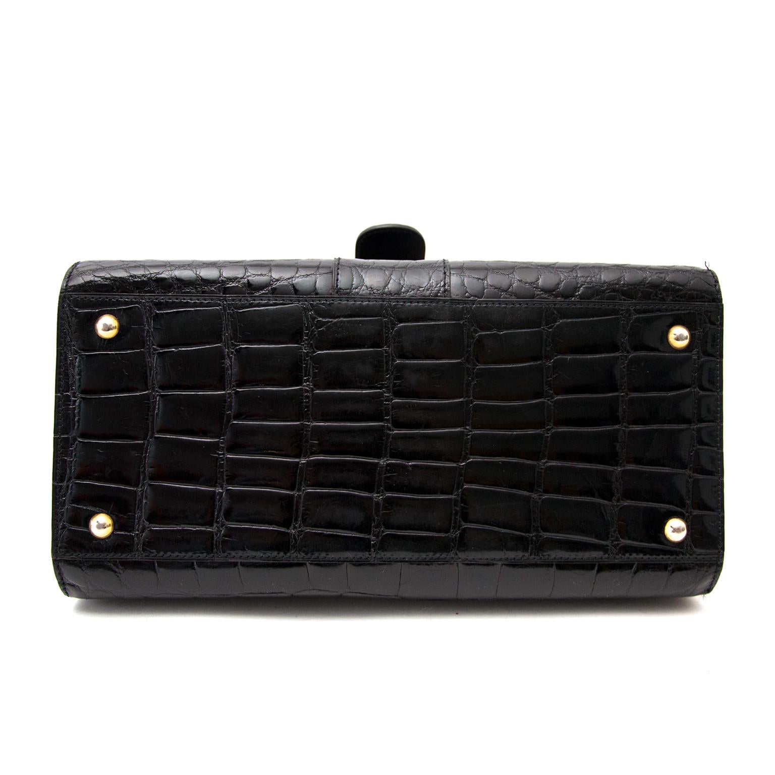 Delvaux Black Croco Brillant MM at 1stDibs | delvaux brillant croco ...