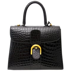 Delvaux Black Croco Brillant MM