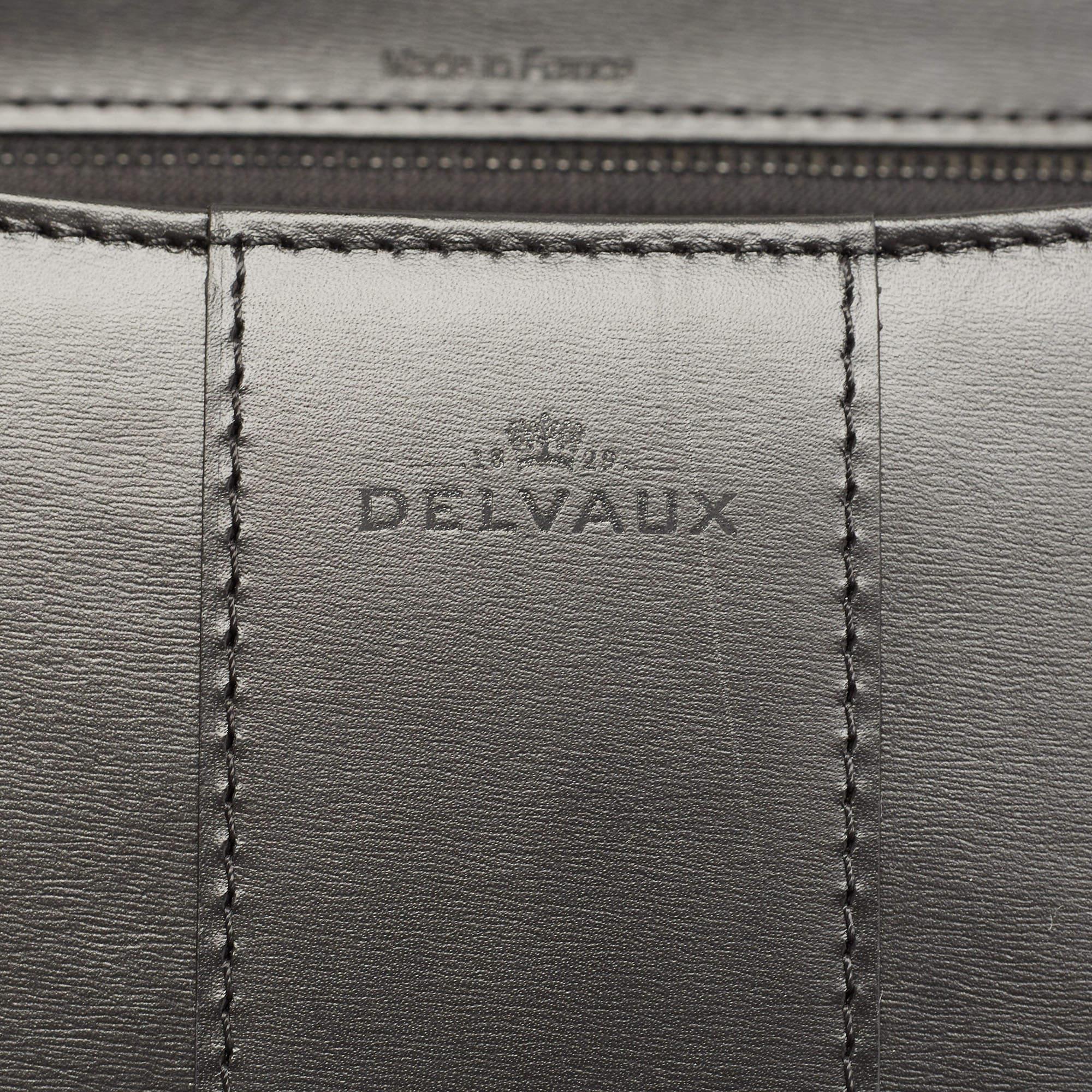 Delvaux Black Leather Brillant MM Top Handle Bag 8