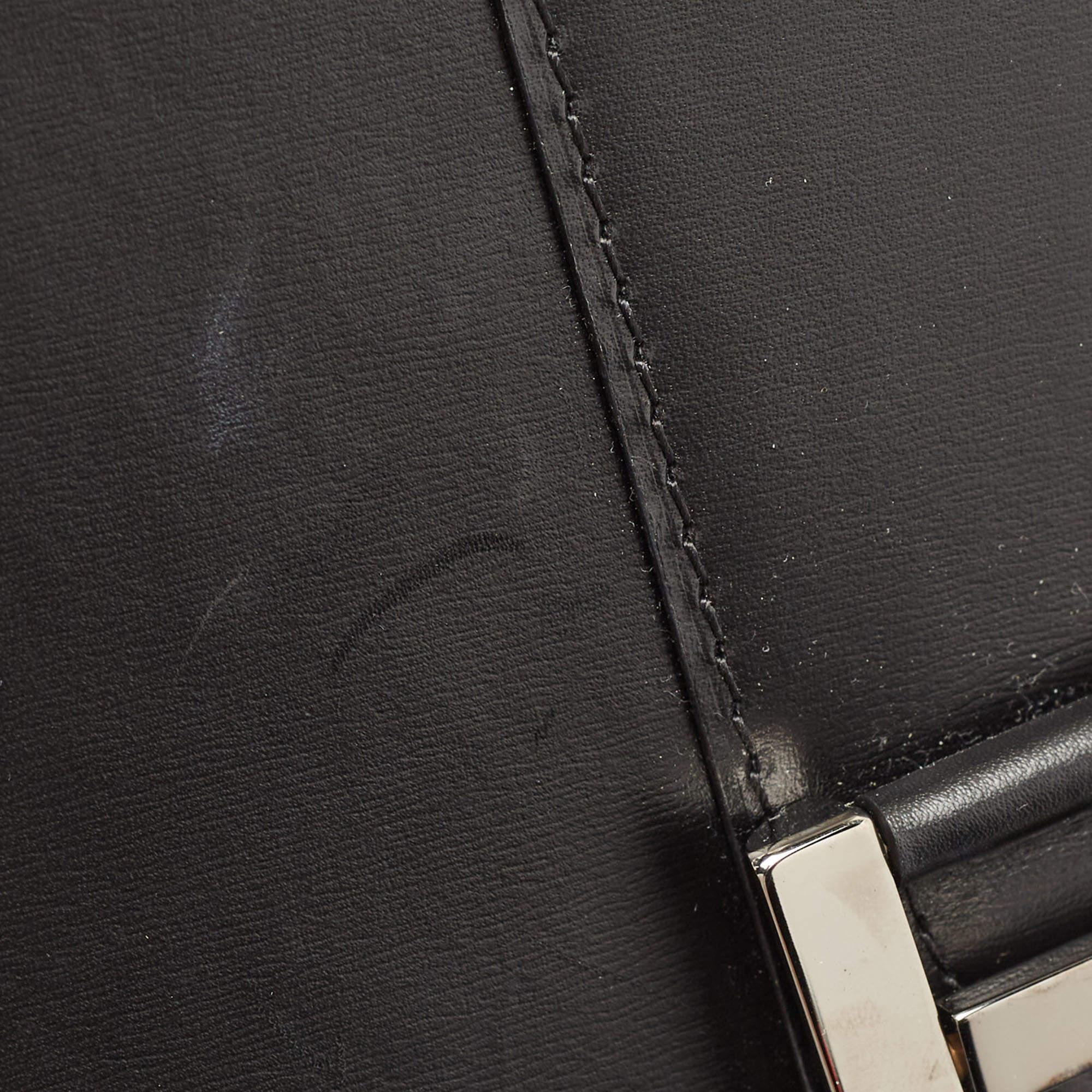 Delvaux Black Leather Brillant MM Top Handle Bag 10