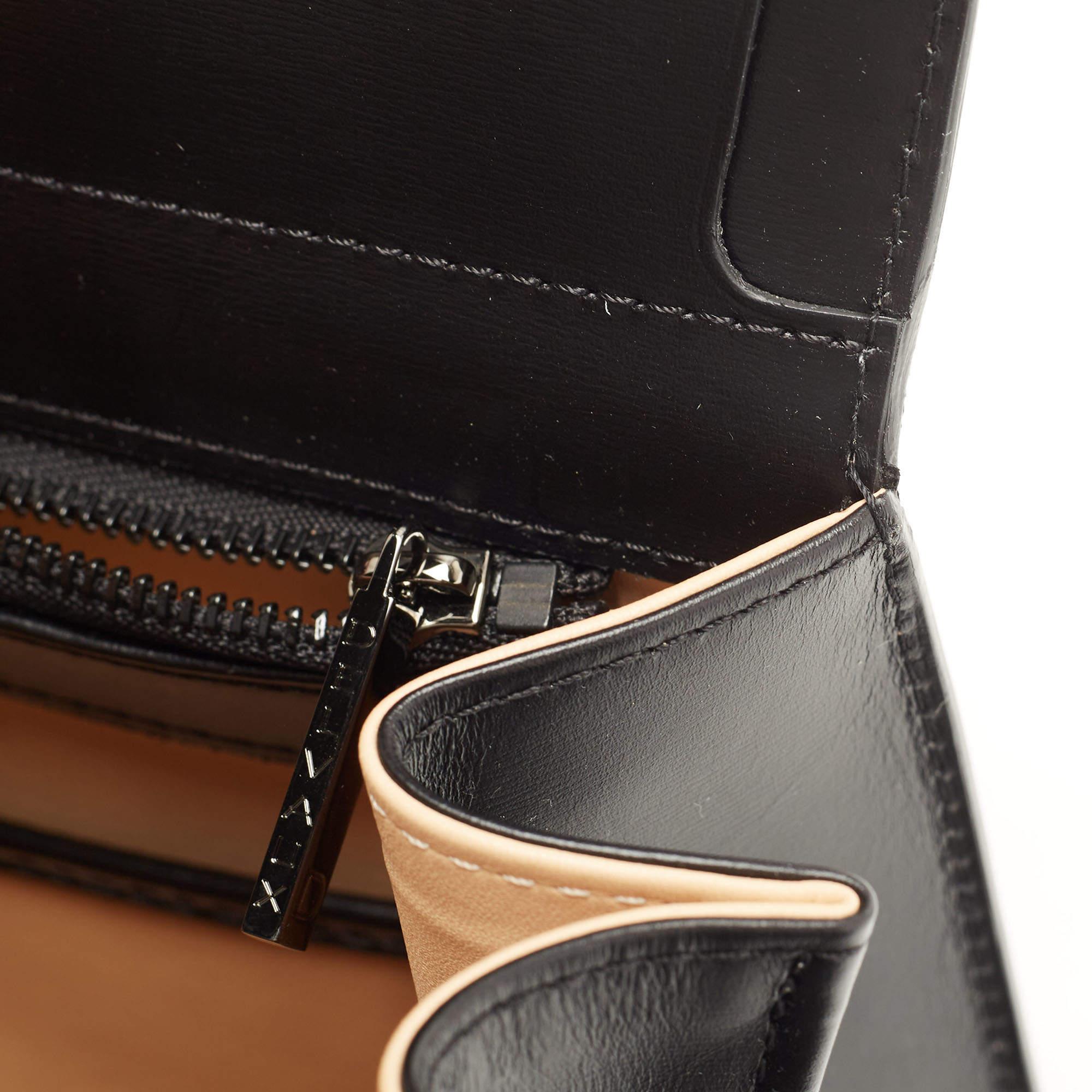 Women's Delvaux Black Leather Brillant MM Top Handle Bag