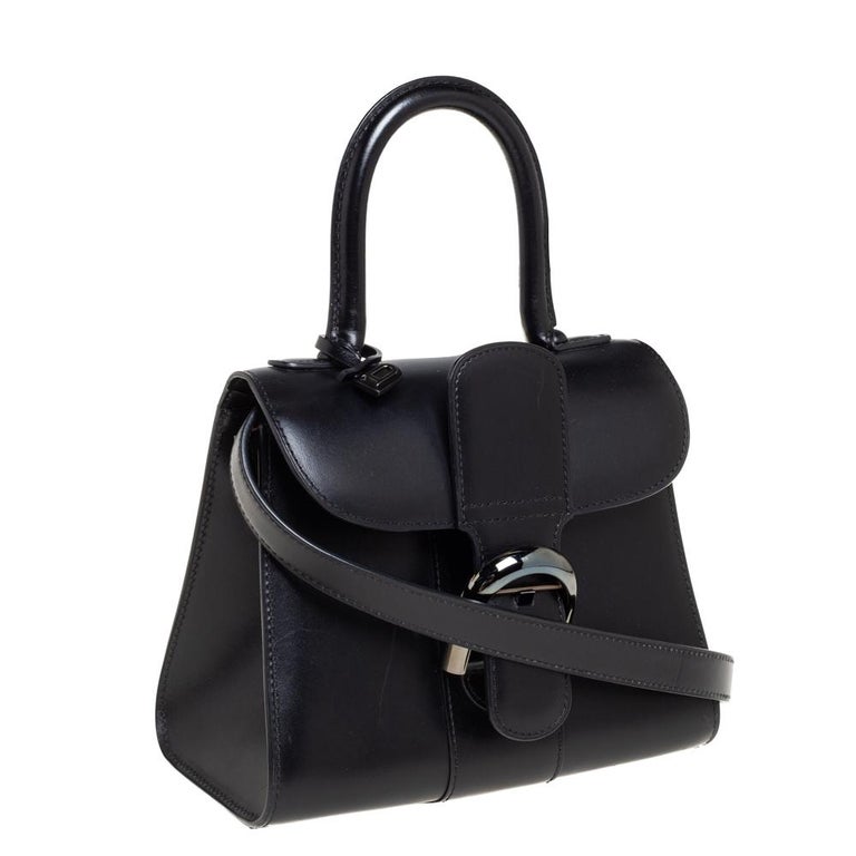 Delvaux Black Leather Mini Le Brillant Top Handle Bag at 1stDibs