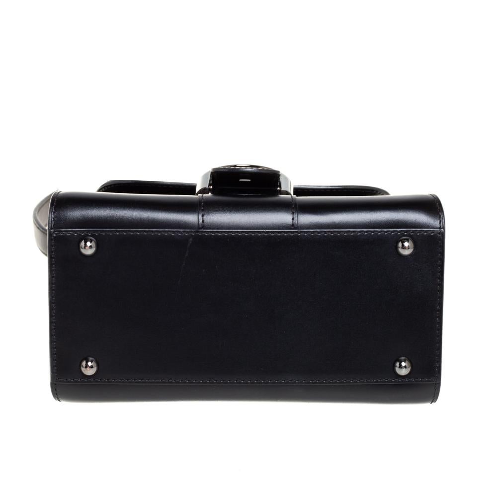 Women's Delvaux Black Leather Mini Le Brillant Top Handle Bag