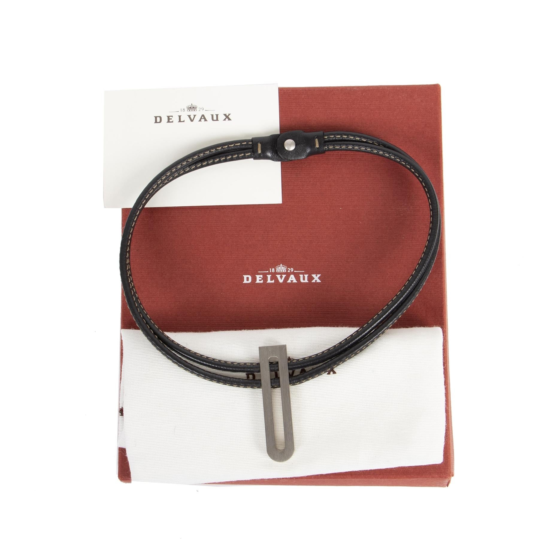 Very good preloved condition

Delvaux Black Leather Necklace Silver D

This amazing Delvaux black leather necklace is the perfect accessory. It can be worn whether you attend a party or go to work.

The silver tone 