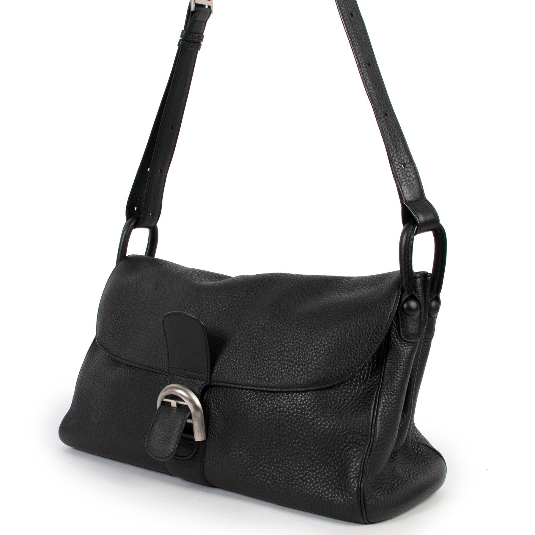 Delvaux Black Taurillon Crispé Leather Brillant Besace Shoulder Bag at  1stDibs