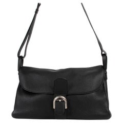 Delvaux Black Taurillon Crispé Leather Brillant Besace Shoulder Bag