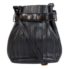 Delvaux Black Toile De Cuir Calicot Bucket Bag 