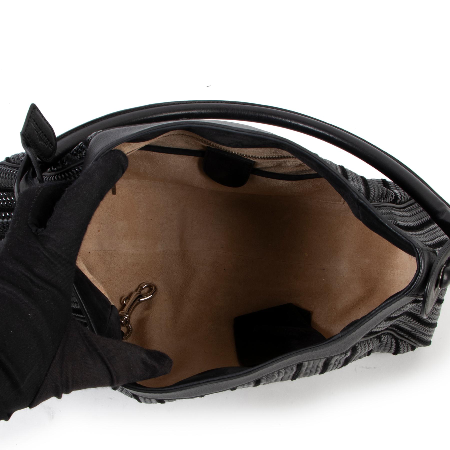Women's Delvaux Black Toile De Cuir Cappucino Shoulder Bag