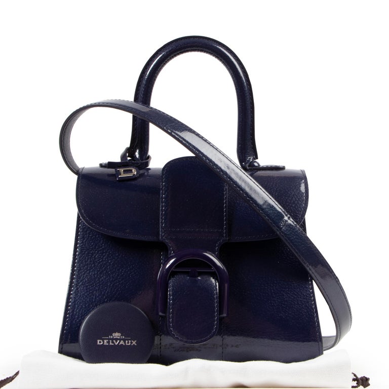 Delvaux Blue Leather Mini Le Brillant Top Handle Bag Delvaux