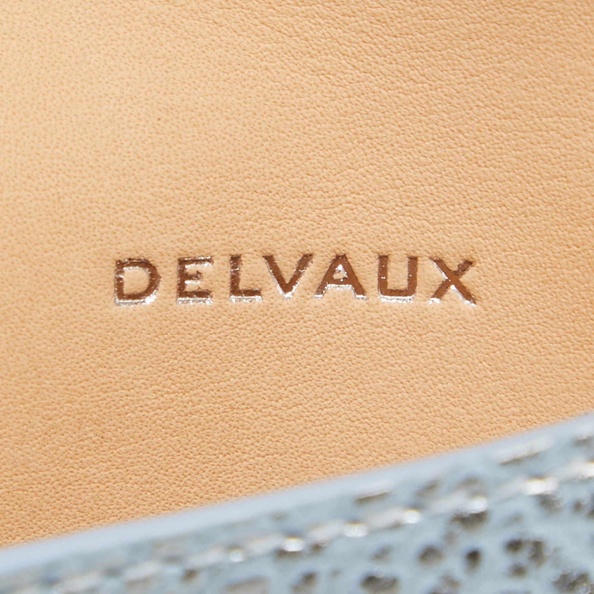 Delvaux Blau/Silber Leder Brilliant Tasche Charme im Angebot 1