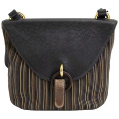 Delvaux Blue Toile De Cuir Crossbody Bag