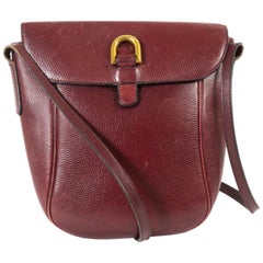 Delvaux Bordeaux Leather Crossbody Bag