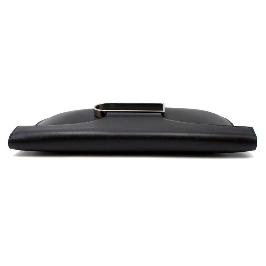 Noir Delvaux Box Calf Double Je Clutch Bag - Saison actuelle