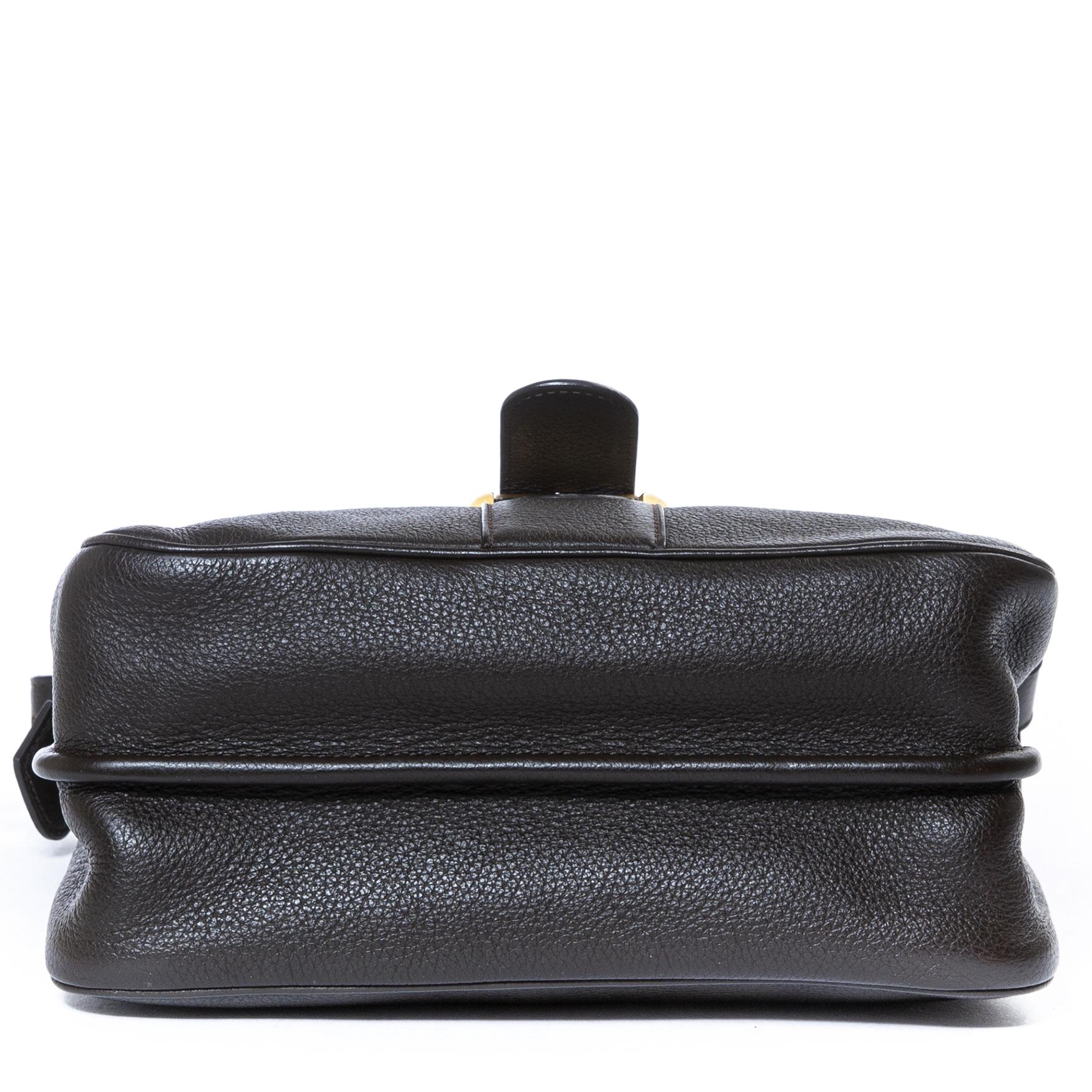 Delvaux Brillant Baudrier Brown Leather Bag In Excellent Condition In Antwerp, BE