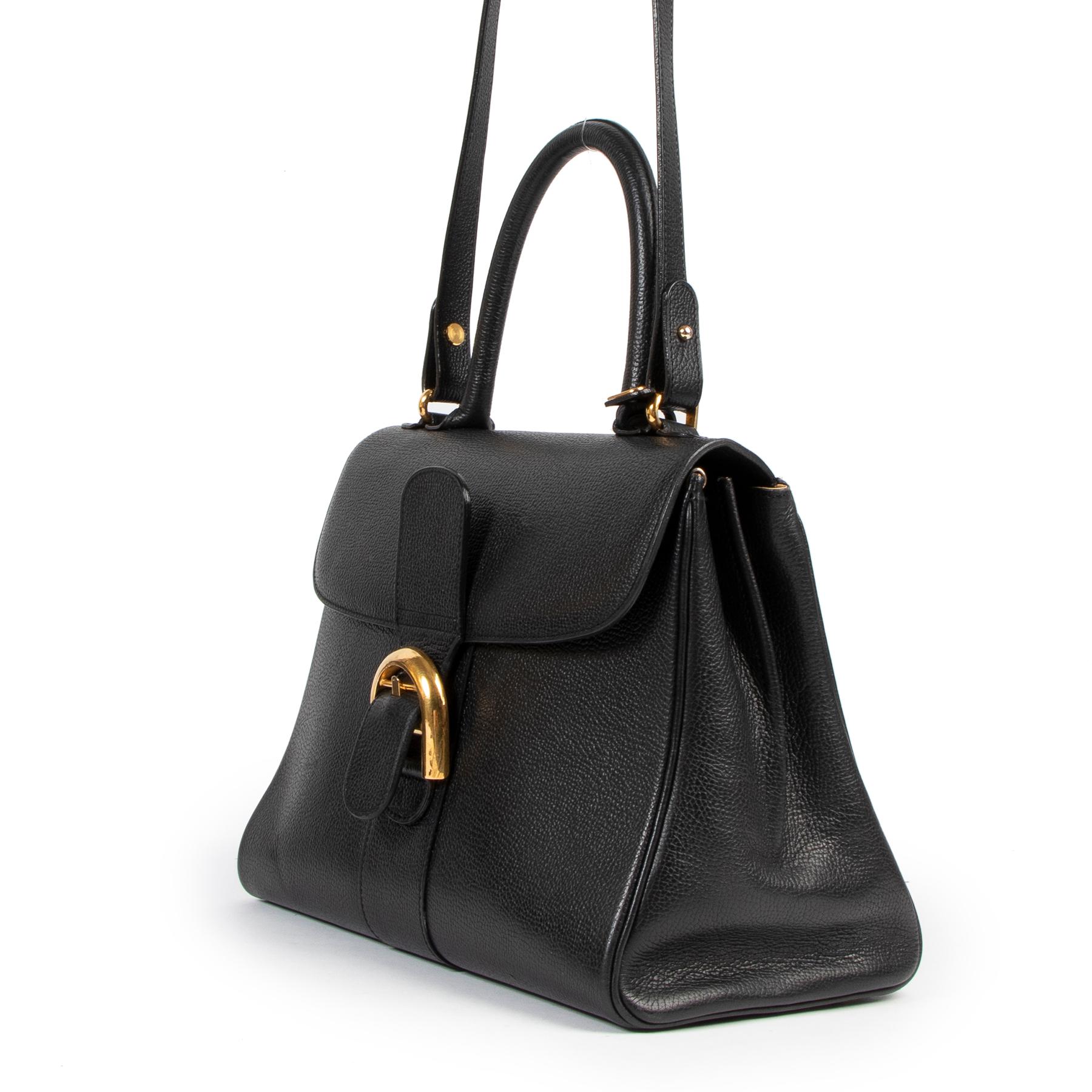 Delvaux Brillant Black MM + Strap In Good Condition For Sale In Antwerp, BE