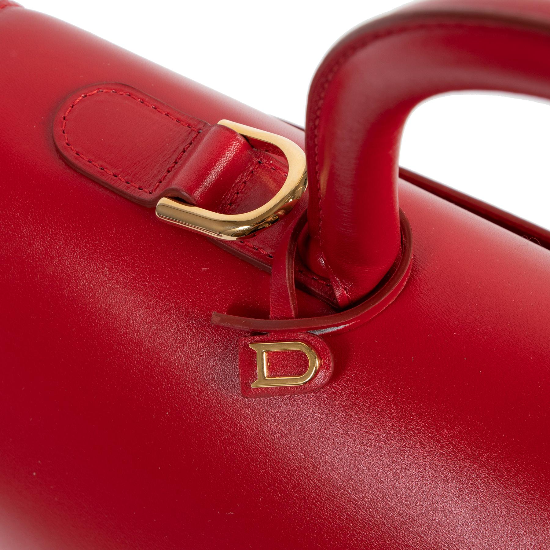 Red Delvaux Brillant East West Lipstick Bag