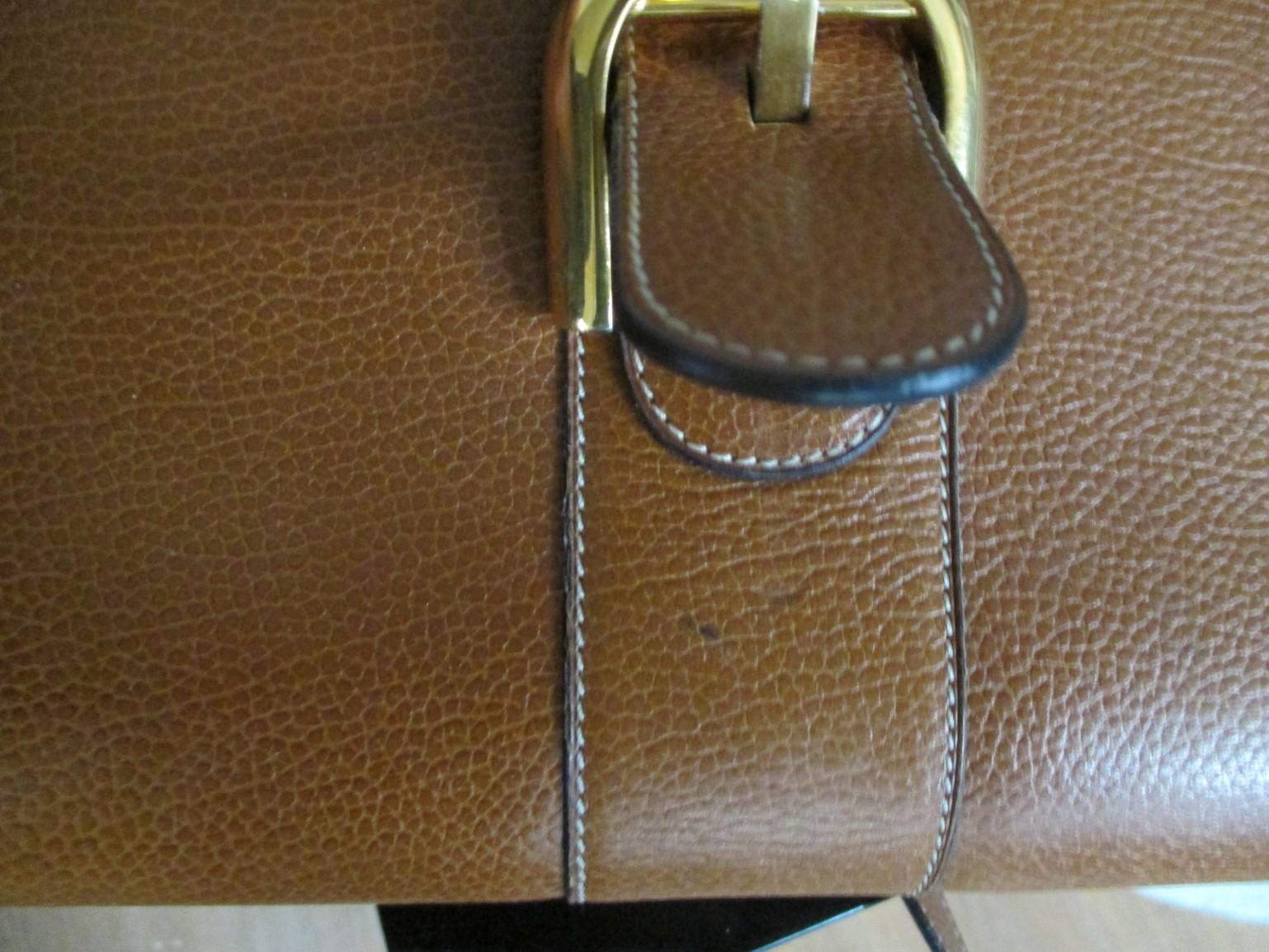 Delvaux Brillant MM Cognac Leather Shoulder Bag 6