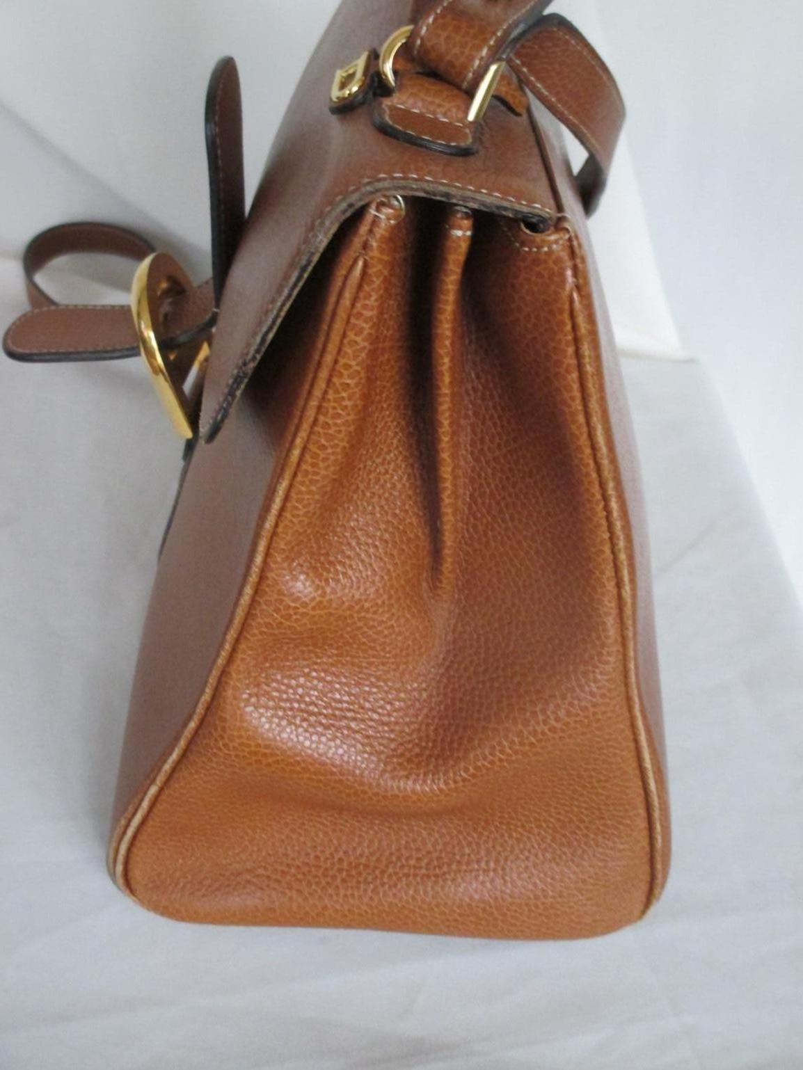 Women's or Men's Delvaux Brillant MM Cognac Leather Shoulder Bag