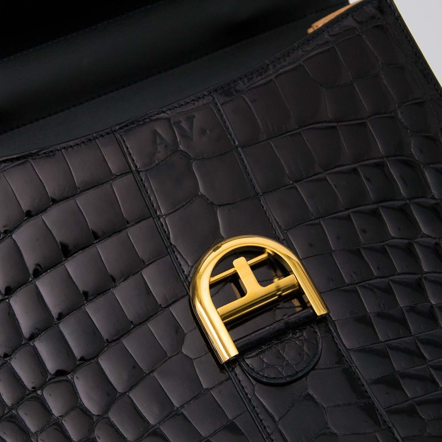 Delvaux Brillant MM Crocodile Black + strap at 1stDibs | delvaux ...