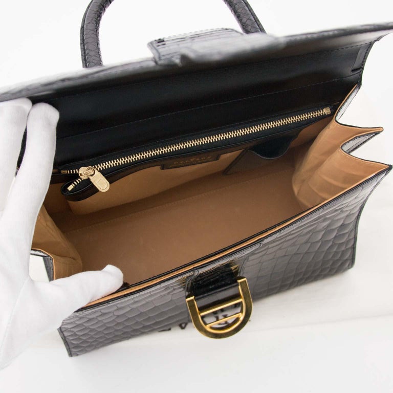 Delvaux Brillant MM Crocodile Black + strap For Sale at ...