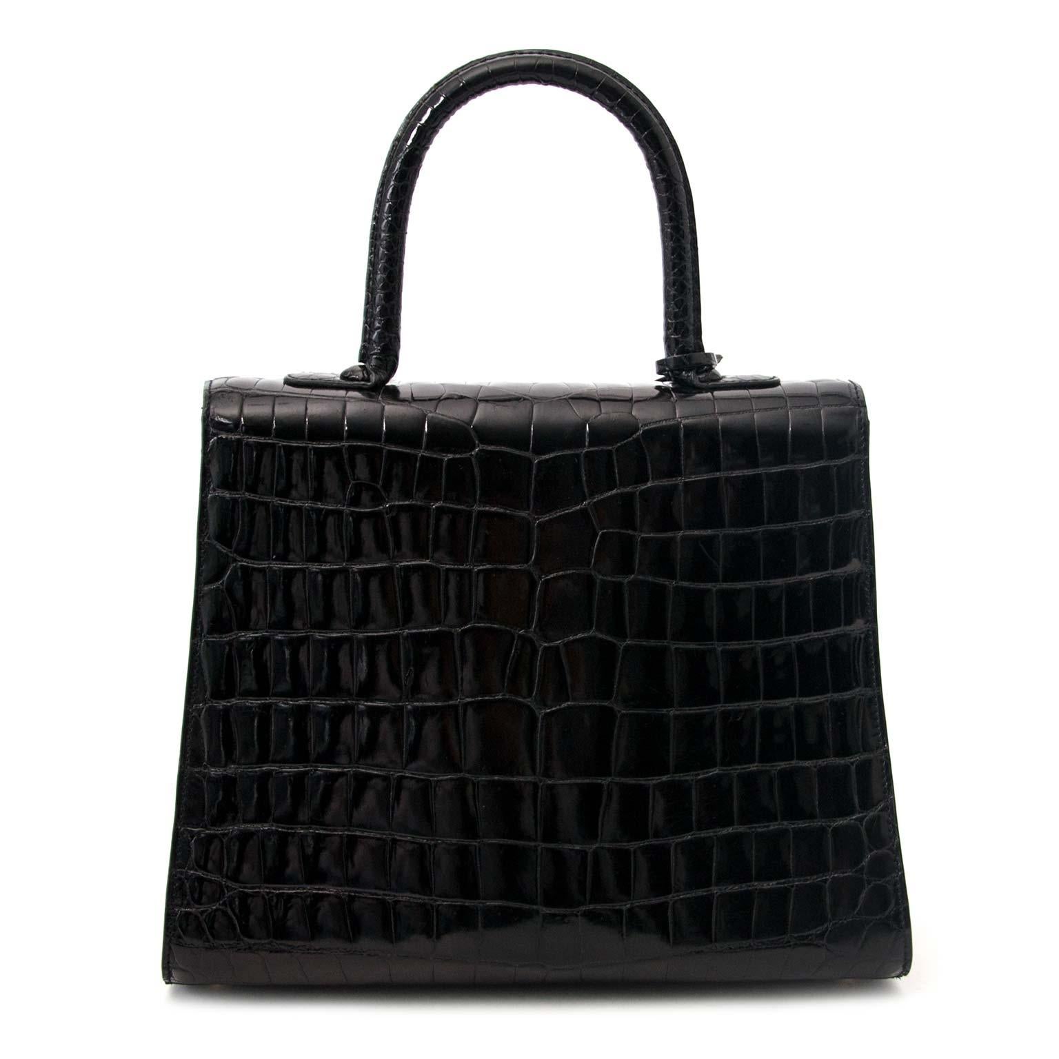 Delvaux Brillant MM Crocodile Black + strap 2