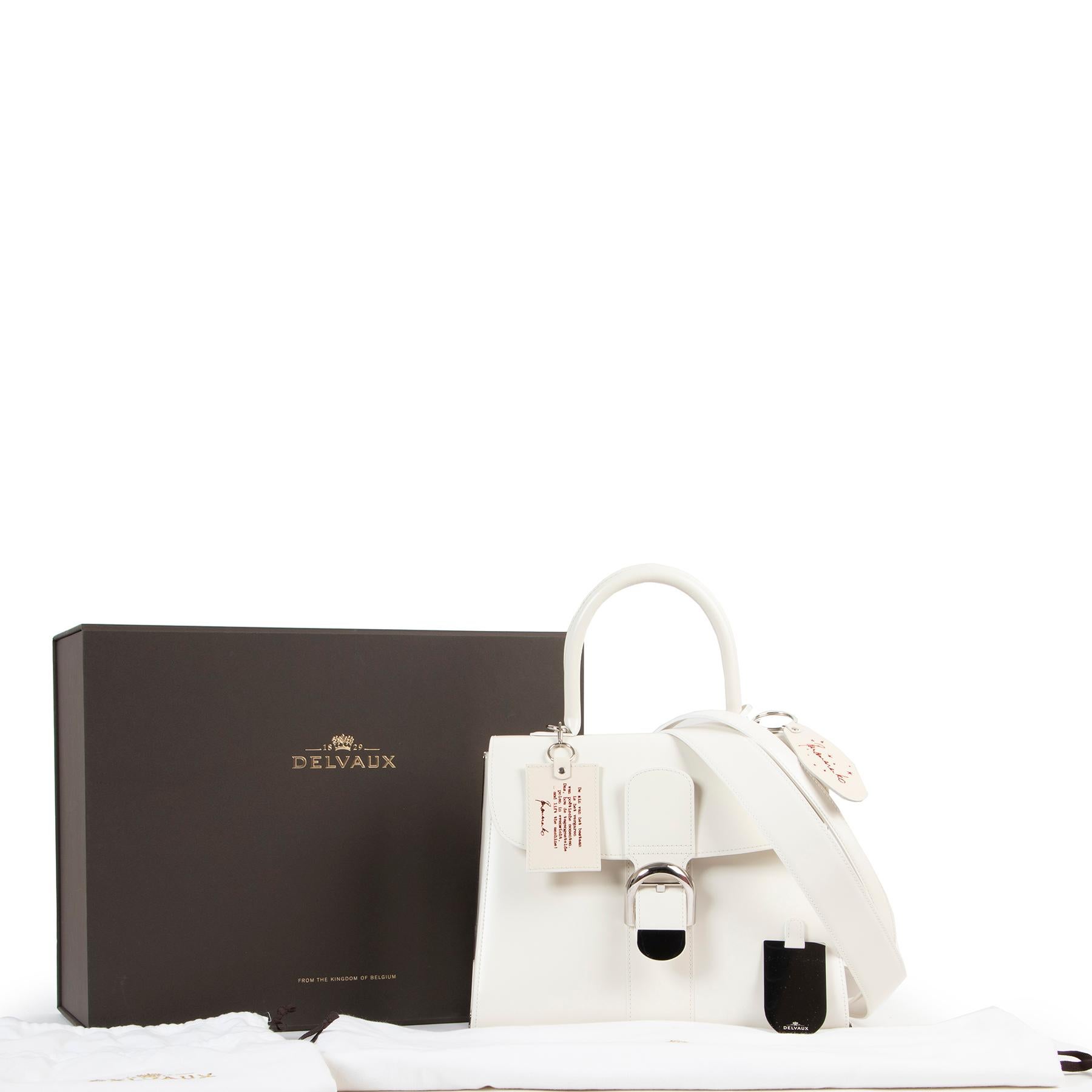 Delvaux 'BRILLANT MINI' Ivory White SMOOTH BOX CALF LEATHER BAG