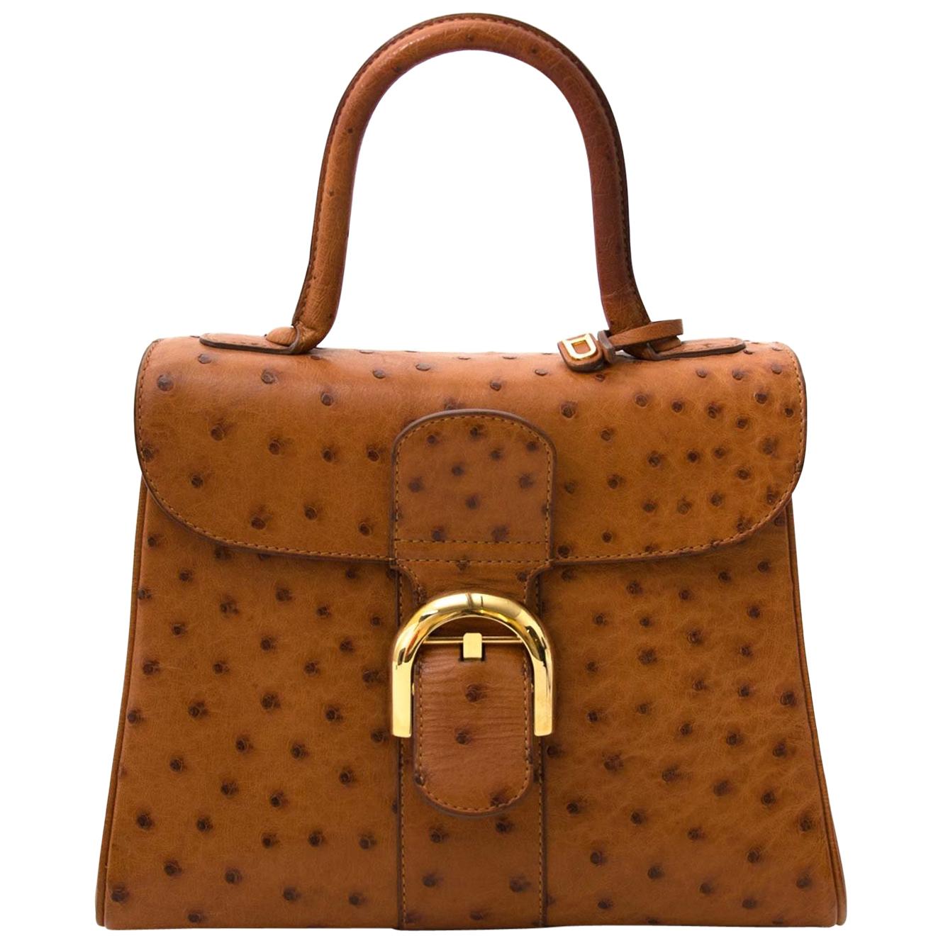 Delvaux Brillant PM Ostrich Brandy