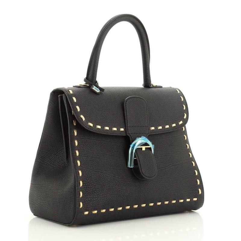 Noir Sac à main Delvaux Brillant en cuir embelli de chaînes MM
