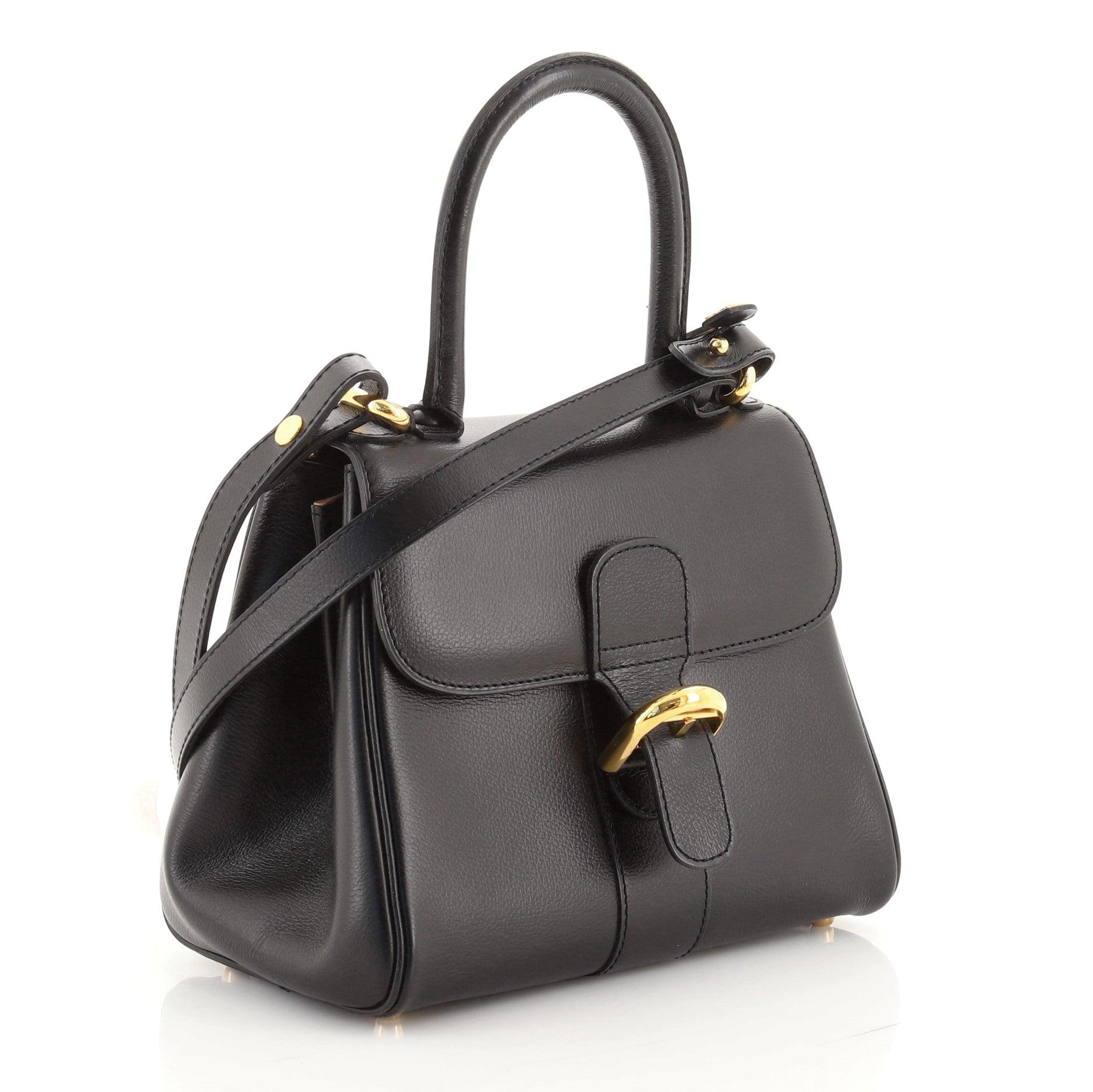 Delvaux Brillant Top Handle Bag Leder Mini (Schwarz)