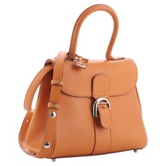 Delvaux Brillant Top Handle Bag Leather Mini Orange